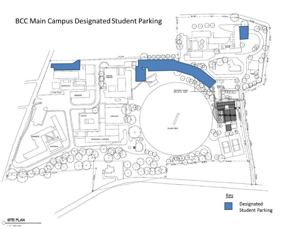 BCC Main Campus Designated Student Parking